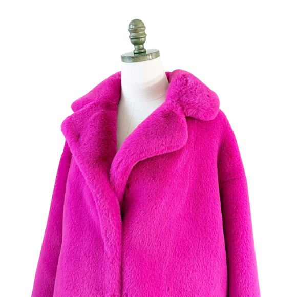 Stand Studio Pink Faux Fur Savannah Jacket Women's Size 34/XS 100% Polyester - Picture 3 of 10